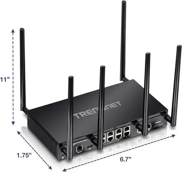 Alt view image 3 of 7 - TRENDnet AC3000 Tri-Band Wireless Gigabit Dual-WAN VPN SMB Router, MU-MIMO, Wave 2,Internet Router, Whole Office-Home Wifi, Pr-Encrypted Wireless, QoS,Inter-VLAN Routing, Black, TEW-829DRU