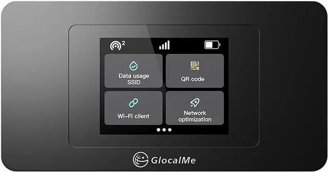 Main image of GlocalMe DuoTurbo 4G LTE Portable WiFi Mobile Hotspot Device for Travel, SIMFREE, No Contract, with US 8GB & Global 1GB Data in 150+ Countries, Support 10 Devices Connected (Black)