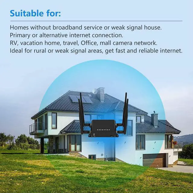 Alt view image 4 of 6 - Wiflyer WE826-T2 4G LTE Router|300 Mbps Cat4 Wireless Wi-Fi Router with Industrial Grade Metal Case/Removable External Antennas/SIM Card Slot Unlocked USB Port SMA Port (NOT Support Verizon)