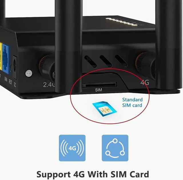 Alt view image 5 of 6 - Wiflyer WE826-T2 4G LTE Router|300 Mbps Cat4 Wireless Wi-Fi Router with Industrial Grade Metal Case/Removable External Antennas/SIM Card Slot Unlocked USB Port SMA Port (NOT Support Verizon)