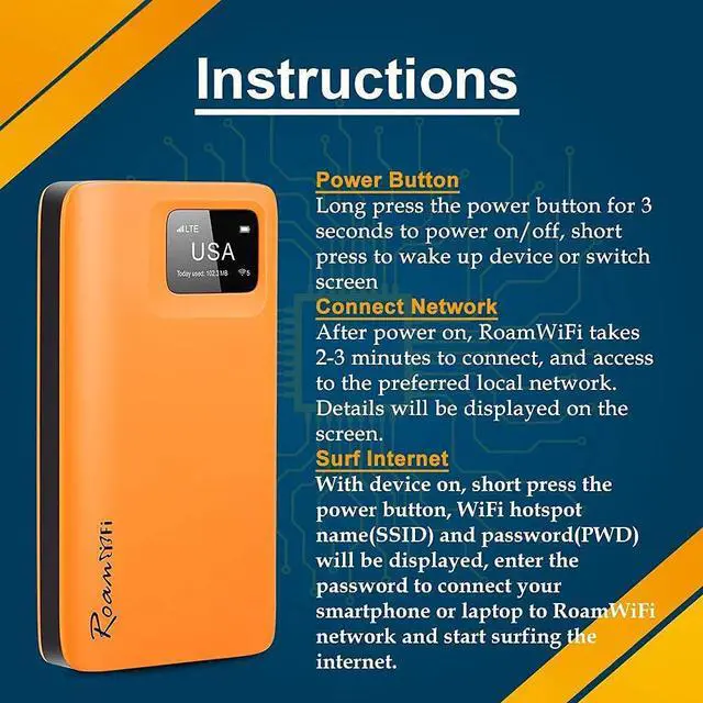 Alt view image 5 of 7 - RoamWiFi R10 | Mobile WiFi Hotspot | 4G LTE Hotspot Router | Up to 150Mbps Download Speed | Create A WLAN Anywhere | 18 Hours of Use Per Charge | with US 100GB & Global 1GB Data 90Day |