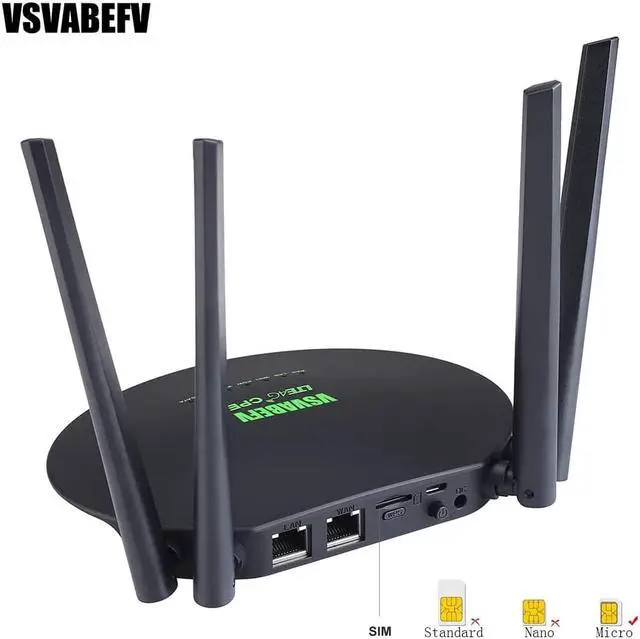 Alt view image 6 of 7 - 4G LTE Router with SIM Card Slot 300Mbps Unlocked Wireless Mobile WiFi Hotspot Routers with 4pcs Non-Detachable Antennas for B2/B4/B5/B12/B13/B17/B18/B25/B26, Sim Card Router Prepaid Hotspot