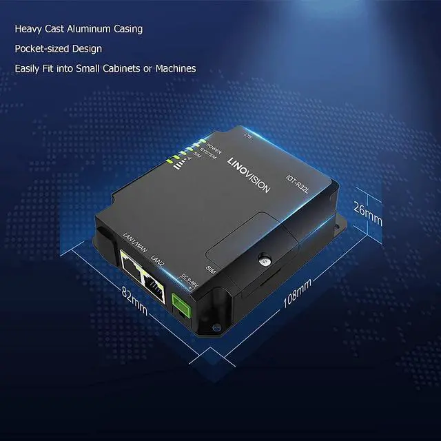 Alt view image 6 of 7 - LINOVISION Industrial Unlocked 4G LTE Router for AT&T and T-Mobile SIM Cards, Secure VPN Access, Centralized Cloud Management, Rugged Compact Cellular Router for M2M/IOT Applications Like ATM, Kiosks