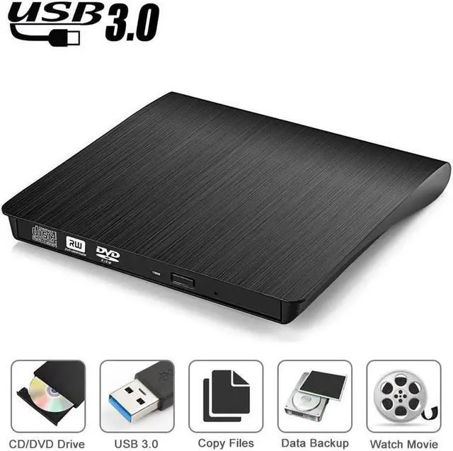 Main image of External CD Drive USB 3.0 Slim External DVD CD Drive,External CD DVD +/-RW Writer/Burner/Rewriter /DVD CD ROM Drive for Apple Macbook Pro Laptop/Desktops Win10 and Win 8 By Aooking Tech