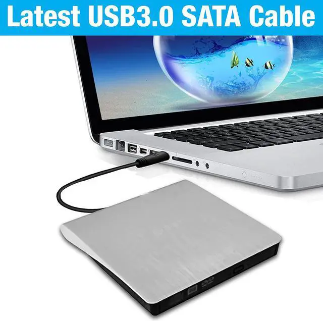 Alt view image 2 of 7 - External DVD Drive By Novapolt USB 3.0 High Speed Ultra Slim Portable External CD Drive CD DVD RW/DVD CD ROM Drive/Writer/Rewriter/USB CD Burner Ideal For Laptops, Desktops and Notebooks