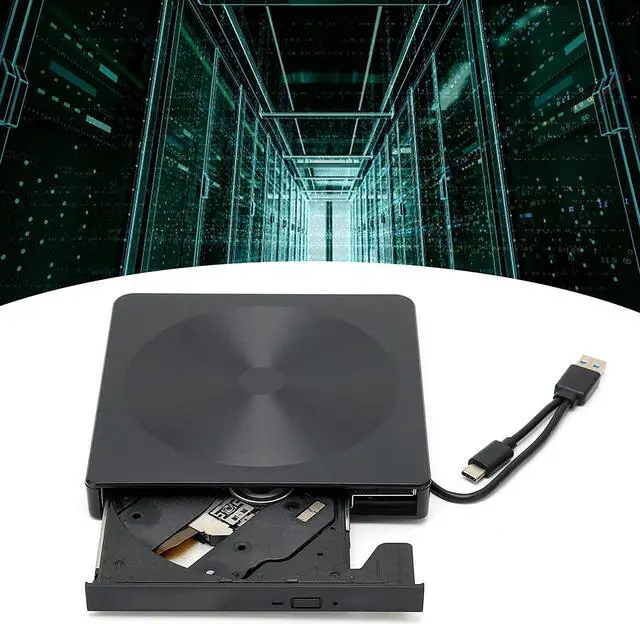 Alt view image 2 of 7 - wendeekun External DVD Drive, ortable DVD Rewriter External Drive, External CD Drive K523 Mute High?Speed Reading Dual Interface Disk Burner for CD/VCD/DVD
