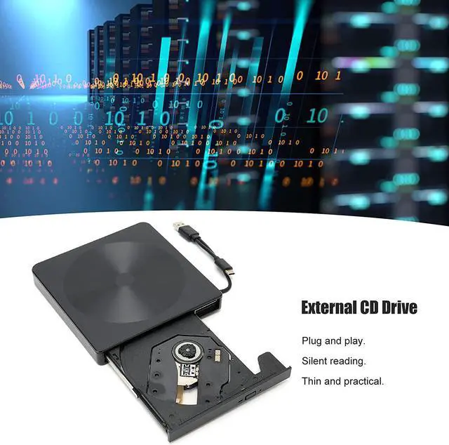 Alt view image 3 of 7 - wendeekun External DVD Drive, ortable DVD Rewriter External Drive, External CD Drive K523 Mute High?Speed Reading Dual Interface Disk Burner for CD/VCD/DVD