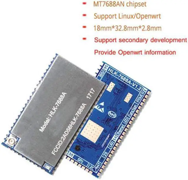 Alt view image 3 of 7 - Taidacent IoT Intelligent Serial Port to WiFi Wireless Router Module 7688A OpenWrt Router Secondary Development Wireless WiFi Router MT7688 (Ordinary OpenWrt Version)