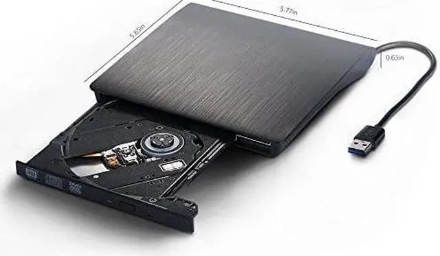 Alt view image 2 of 7 - External DVD Drive,by Ploveyy USB 3.0 Ultra Portable External CD DVD Storage Drive,External DVD Writer/Burner CD DVD RW DVD ROM Drive for Apple MacBook, MacBook Pro or Other Laptop/Desktops (Black)