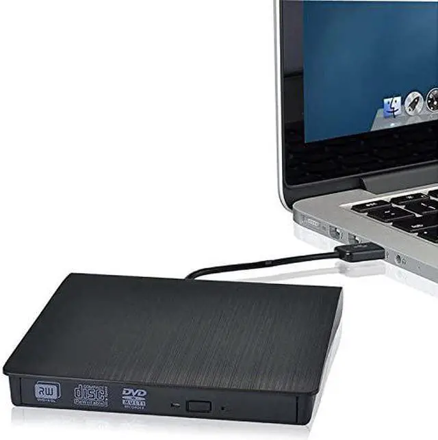 Main image of External DVD Drive,by Ploveyy USB 3.0 Ultra Portable External CD DVD Storage Drive,External DVD Writer/Burner CD DVD RW DVD ROM Drive for Apple MacBook, MacBook Pro or Other Laptop/Desktops (Black)