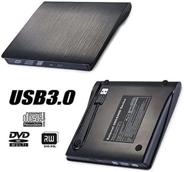 Alt view image 7 of 7 - External DVD Drive,by Ploveyy USB 3.0 Ultra Portable External CD DVD Storage Drive,External DVD Writer/Burner CD DVD RW DVD ROM Drive for Apple MacBook, MacBook Pro or Other Laptop/Desktops (Black)