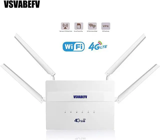 Alt view image 4 of 7 - 4G LTE Wireless Router with SIM Card Slot Unlocked 300Mbps Wireless Mobile WiFi Hotspot with Antenna for B2/B4/B5/B12/B13/B17/B18/B25, Sim Card Router Support T-Mobile AT&T