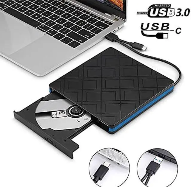Alt view image 4 of 4 - JINDAO DVD Burner, External CD DVD Drive, Type-C USB 3.0 Portable DVD Player,CD-ROM/DVD-RW CD USB Drive for Windows for Linux Laptop Cd/DVD Optic Laptop Drive External DVD Drive