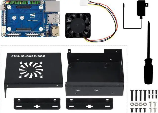 Alt view image 7 of 7 - TOP1 Mini-Computer for Raspberry Pi Compute Module 4 Basic Expansion Board Lite Edition Mini IO Board Lite Ver with Metal Case and Cooling Fan