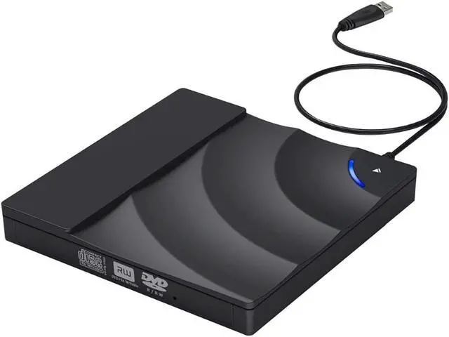 Main image of QQO External CD Drive, External DVD Drive High Speed USB 3.0 CD DVD Drive for Laptop Desktop Portable Slim CD DVD +/-RW Burner Player Writer Rewriter