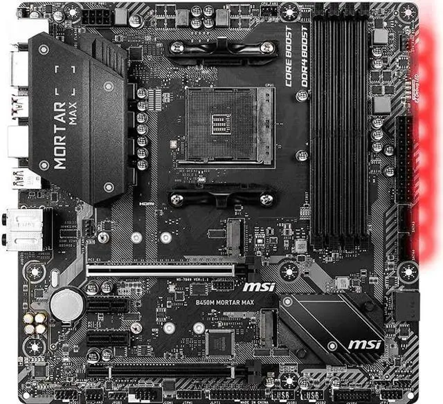 Alt view image 10 of 15 - B450M Mortar Max Socket AM4 AMD B450 DDR4 Micro ATX Motherboard (B450M MORTAR MAX)
