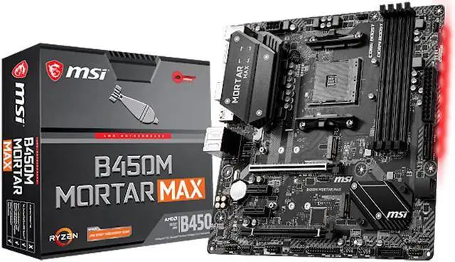 Alt view image 9 of 15 - B450M Mortar Max Socket AM4 AMD B450 DDR4 Micro ATX Motherboard (B450M MORTAR MAX)