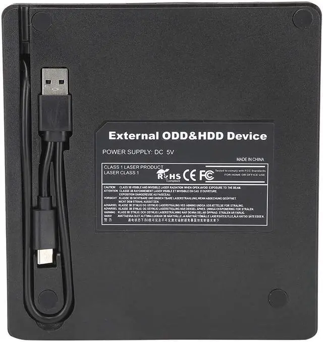 Alt view image 5 of 7 - Optical Drive, Optical DVD, CD/DVD/VCD Burning Drive High Speed External Drives, Universal External Bluray Optical Disc Drive, Multifunctional External CD and DVD Drives