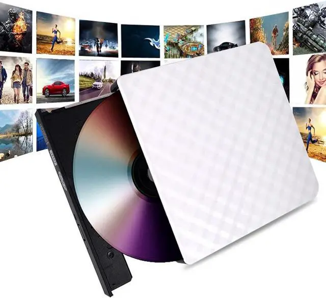 Alt view image 3 of 4 - JINDAO Mobile External Burner External Optical Drive USB 3.0 External DVD Burner CD/DVD ROM CD RW Player Optical Drive Writer Recorder External DVD Drive (Color:White)