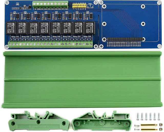 Alt view image 3 of 7 - Waveshare Expansion Board 8 Channel Relay Expansion Board 5V Power Supply Compatible with Raspberry Pi A+/B+/2B/3B/3B+ Control High Voltage Home Appliances