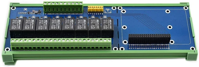 Alt view image 5 of 7 - Waveshare Expansion Board 8 Channel Relay Expansion Board 5V Power Supply Compatible with Raspberry Pi A+/B+/2B/3B/3B+ Control High Voltage Home Appliances