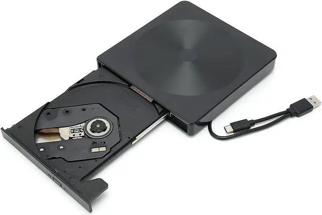 Alt view image 7 of 7 - wendeekun External DVD Drive, ortable DVD Rewriter External Drive, External CD Drive K523 Mute High?Speed Reading Dual Interface Disk Burner for CD/VCD/DVD