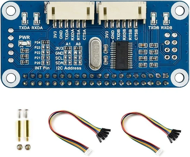 Main image of Waveshare Serial Expansion HAT for Raspberry Pi Zero/Zero W/Zero WH/2B/3B/3B+ via I2C Interface 2-ch UART 8 GPIOs
