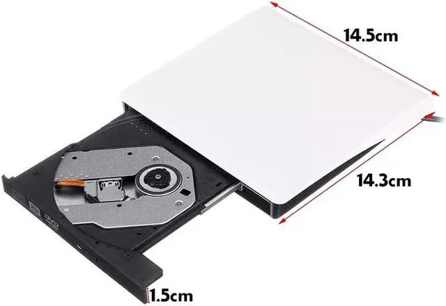 Alt view image 4 of 4 - YADSHENG Optical Drive USB 3.0 Portable Slim External DVD-RW Optical Drive Player Writer CD/DVD Player for PC Notebook External CD DVD Drive External CD Drive (Color : White, Size : One Size)