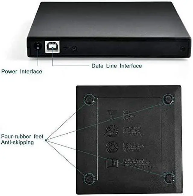 Alt view image 4 of 6 - External CD DVD Drive USB 3.0 Drive DVD/CD ROM Portable External CD DVD Drive for Laptop Desktop PC Windows (Black)