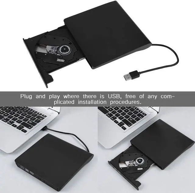 Alt view image 2 of 7 - External CD DVD Drive, USB 3.0 Slim Portable CD/DVD-RW Drive, Mobile Universal Notebook External USB DVD Optical Drive DVD CD Writer Recorder Optical Drive for Laptop PC