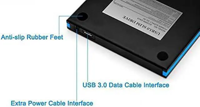 Alt view image 5 of 5 - JINDAO 12.7mm USB 3.0 Blu-Ray DVD Drive External Optical Drives Enclosure SATA to USB External Case for Laptop Notebook Without Drive Bdvd Player for Laptop(Color:12.7MM DVD RW)