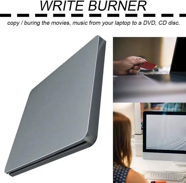 Alt view image 5 of 7 - Kiminors Laptop Type Suction Super Slim USB 2.0 Slot in External DVD Burner External Drives Box Enclosure Case