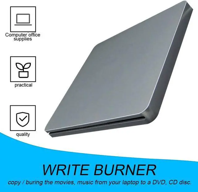 Alt view image 2 of 7 - Kiminors Laptop Type Suction Super Slim USB 2.0 Slot in External DVD Burner External Drives Box Enclosure Case
