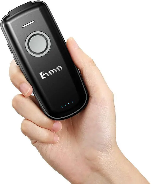 Main image of Eyoyo Mini 1D Bluetooth Barcode Scanner Wireless, With Power On/Off Button, Volume Up/Down Button,1500mAh Rechargeable Battery, Portable Bar Codes Reader for Windows, Mac Computer, Android, iOS Phones
