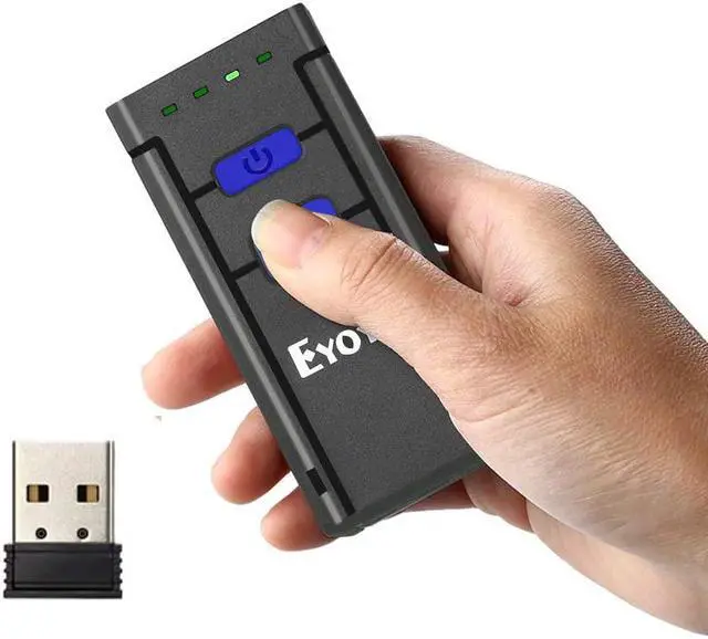 Main image of Eyoyo Mini 1D Wireless Barcode Scanner Bluetooth,3-in-1 Bluetooth&2.4G Wireless&Wired Connection, Portable Inventory Bar Code Reader Compatible with iPhone, Android, Windows, Mac Tablets or Computers
