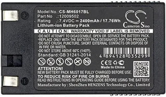 Alt view image 3 of 3 - Yunwa Replacement Battery for Handiprinter Li-ion 6017 (2400mAh) Barcode Scanner