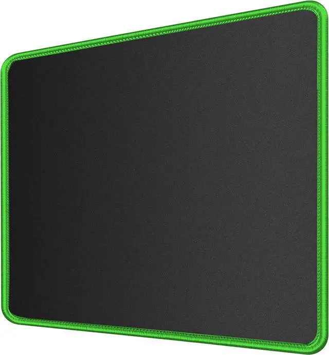 Alt view image 7 of 7 - SaiTech IT 20 Pack Gaming Mouse Pad, Water Resistance Coating Natural Rubber Gaming Mouse Pad with Stitched Edges & Non-Slippery Rubber Base (9.84 x 8.27 Inch) - Black with Green Stitched Border