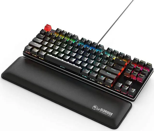 Alt view image 5 of 7 - Glorious Gaming Wrist Pad/Rest - Slim TENKEYLESS - Black - Mechanical Keyboards Stitched Edges Ergonomic | 14x4 inches | 0.7in/17mm Thick (GSW-87) Slim TENKEYLESS (Black)