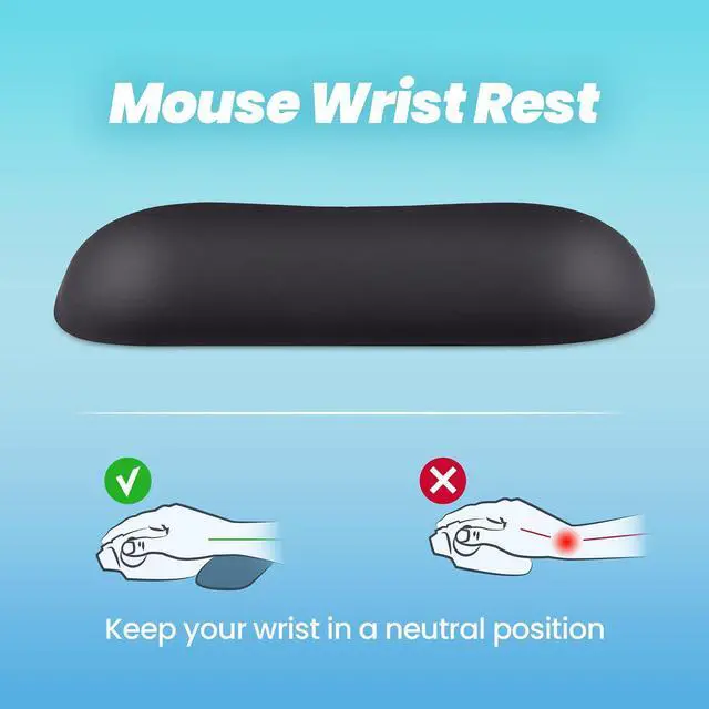 Alt view image 2 of 7 - Perixx PERIPRO-101 Ergonomic Wrist Rest for Computer Mice - Anti-Slip Base - Cooling-Effect Cushion - Black