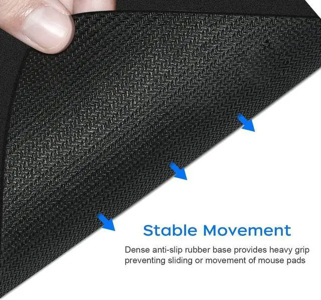 Alt view image 2 of 7 - Mouse Pad with Comfortable Edge 3 Pack Premium-Textured & Washable Mousepad Bulk with Non-Slip Rubber Base Mouse Pads for Computers Laptop PC Office & Home 9.45 x 7.87 in Black