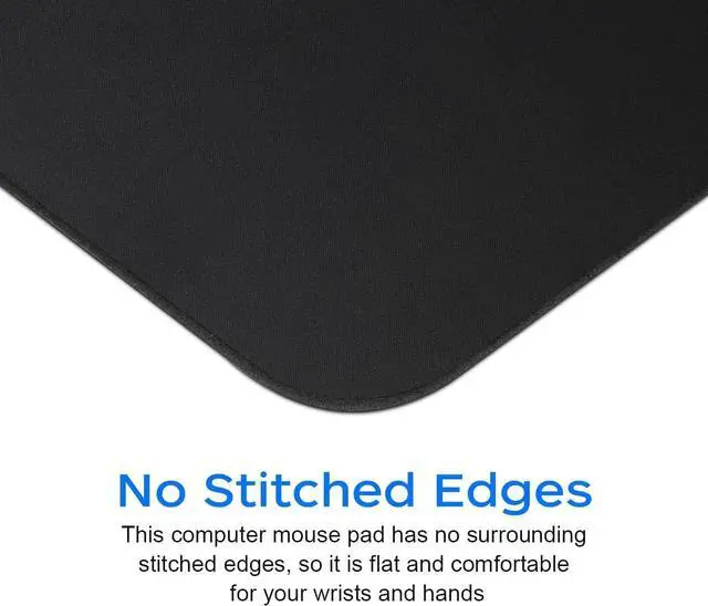Alt view image 3 of 7 - Mouse Pad with Comfortable Edge 3 Pack Premium-Textured & Washable Mousepad Bulk with Non-Slip Rubber Base Mouse Pads for Computers Laptop PC Office & Home 9.45 x 7.87 in Black