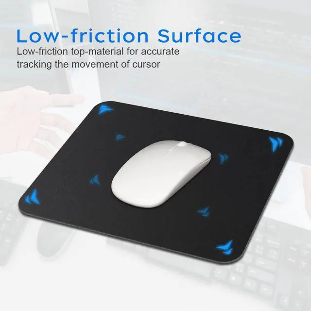 Alt view image 5 of 7 - Mouse Pad with Comfortable Edge 3 Pack Premium-Textured & Washable Mousepad Bulk with Non-Slip Rubber Base Mouse Pads for Computers Laptop PC Office & Home 9.45 x 7.87 in Black