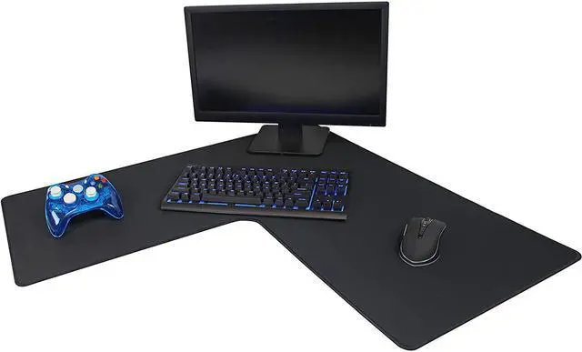 Alt view image 7 of 7 - LPadds L Shaped Mouse Pad - Large, 3mm thickness, Stitched Edges, Water Resistant - Corner Mouse Mat for L Shaped Desk, Corner Desk and Gaming Setup