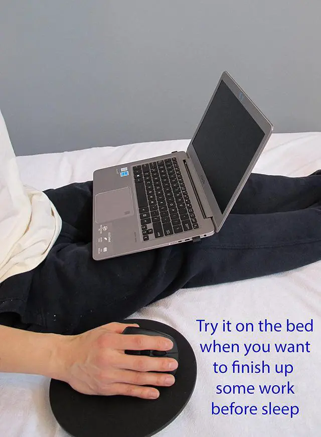 Alt view image 4 of 7 - MOJO Beanbag Ergonomic Mousepad - Comfortable Mouse Pad for Sofa Bed Lap Couch and Anywhere Else (Black Leather)