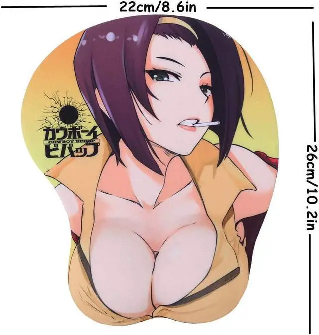 Alt view image 2 of 6 - CowboyBebop Anime Mouse Pads Boob Oppai Gaming 3D Mousepads 2Way Skin