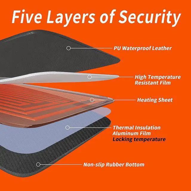 Alt view image 6 of 7 - Mymyth Heated Desk Pad, Warm Mouse Pad, Foot Warmer - 8 Speeds Heated Control with Digital Display - 31.5×17.5 Extended Edition Gaming Mouse Mat - Auto Shutoff