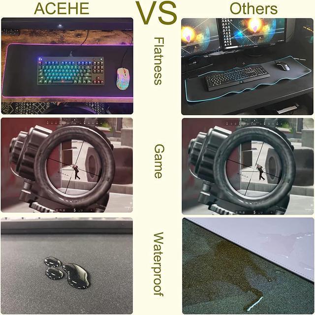 Alt view image 5 of 7 - RGB Gaming Mouse Pad, Large Mousepad with 12 Lighting Modes 2 Brightness Levels, Big Mouse Mat LED Extended Mouse Pad Anti-Slip Waterproof, Computer Keyboard Mousepad Mat (31.5 x 11.8 Inch)