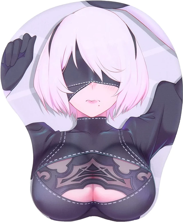 Alt view image 7 of 7 - 2B Anime Mouse Pads with Wrist Rest Gaming 3D Mousepads 2Way Skin (2B 01)