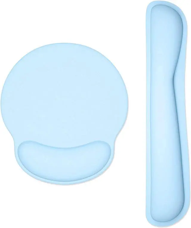 Main image of Dapesuom Keyboard Wrist Rest and Mouse Pad with Wrist Support, Memory Foam Cushion for Keyboard and Mouse Set, Ergonomic Desktop Pad Rests with Non Slip Base for Easy Typing & Pain Relief, Sky Blue