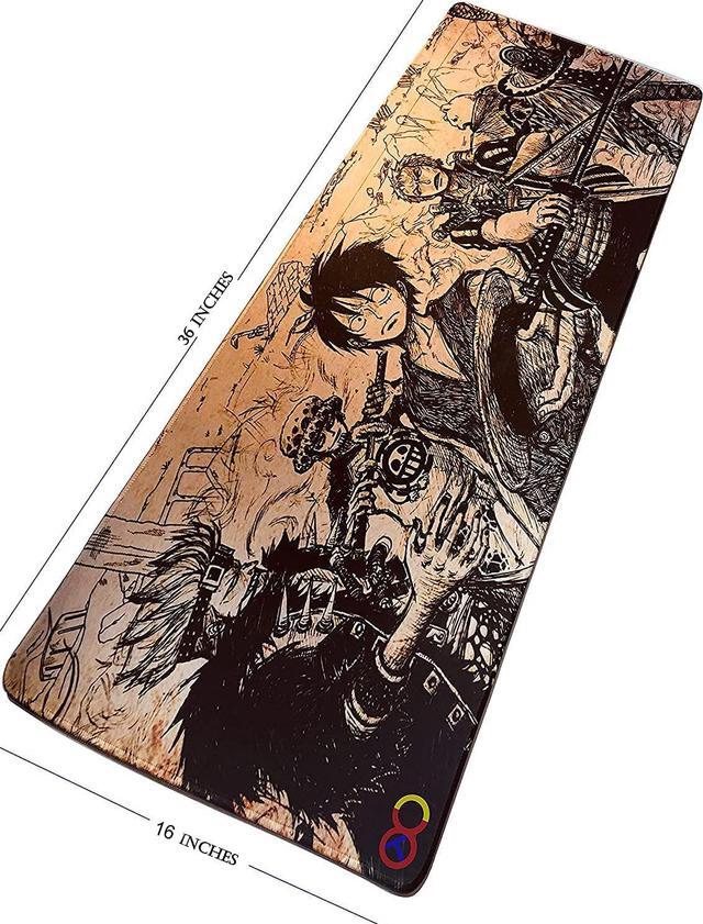 Alt view image 3 of 6 - kiyokidy Anime One Piece Mouse Pad,Extended Gaming Mouse Pad with Stitched Edges, Large Mouse pad with Non-Slip Rubber Base for Work & Gaming, Office & Home, 35.4x15.7inch